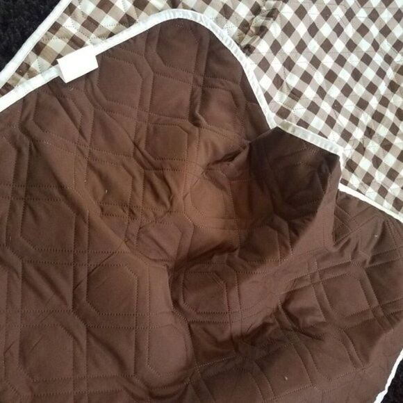 Dog Bed Pad Mat Protector Brown & White Checkered Reversible 30' x 70" Long - Picture 3 of 6